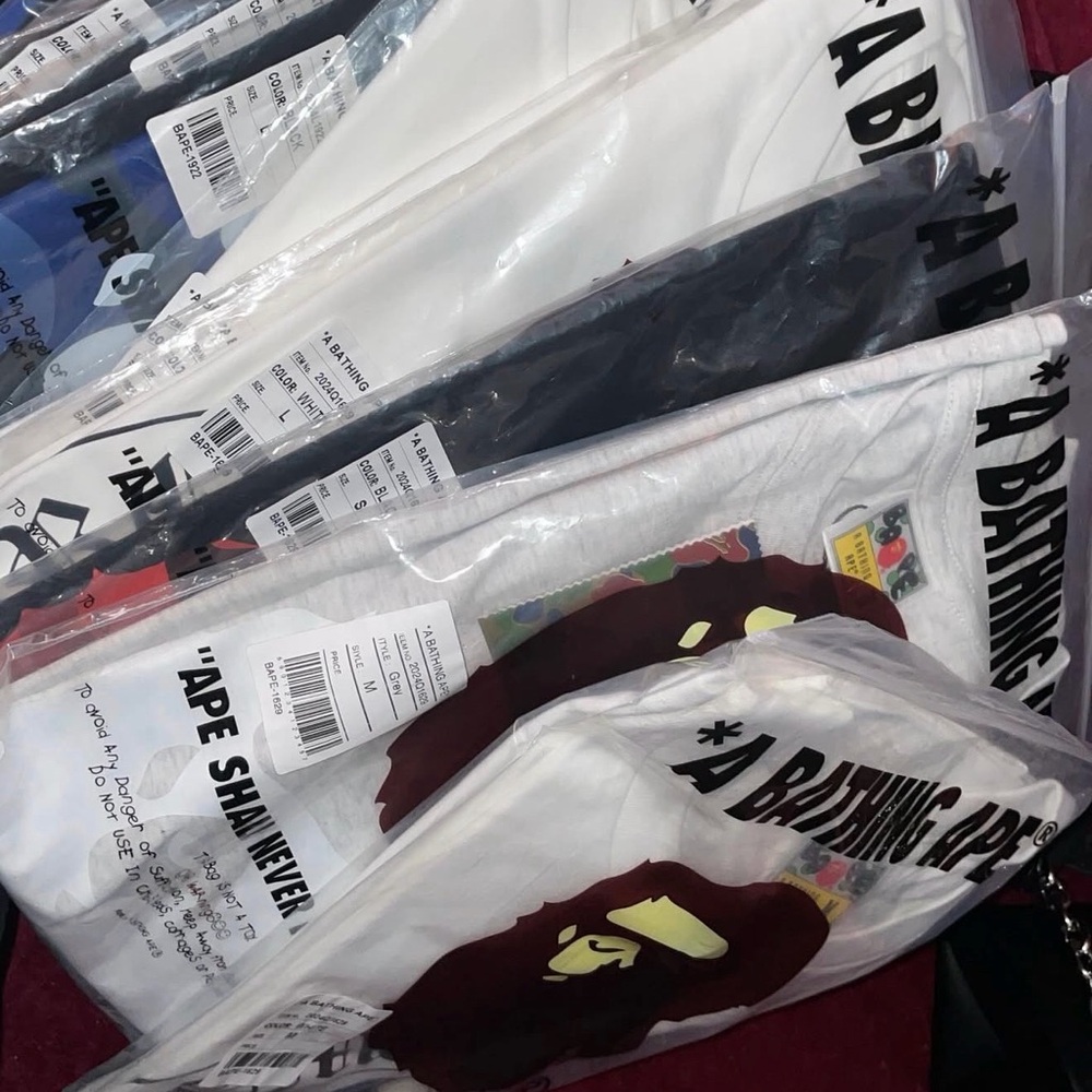 Bape Short Sleeve Tees - Black, White